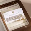 Moda Retro Europea Personalidad Geométrico Incrustado de Pedrería Letra Juego de Pendientes Transfronterizo Acero Inoxidable Sentido de Diseño Simple Joyería para Orejas