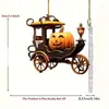 Carro de abóbora criativo de Halloween decoração de feriado presente transfronteiriço novo acrílico plano carro espelho retrovisor pingente