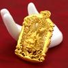 Colgante de moneda de oro con forma de tiranosaurio Rex bañado en oro, colgante de moneda de oro con forma de mordedura de dragón grande, collar para fiesta