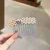 Pente de Cabelo com Laço de Bolinhas em Acetato Simples, Presilha de Cabelo para Franja Redutora de Idade Dongdaemun, Novo Estilo Elegante Pente de Cabelo Fofo