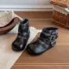 Botas para Niñas 2026 Otoño/Invierno Nuevo Estilo Más Terciopelo Botas Martin Botines Cortos Cuadros Versátiles Botas de Moda Elegantes Botas de Cuero Modernas