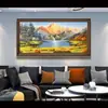 Pintura de Paisaje Sala de Estar Pintura Colgante Cornucopia Pared de Fondo del Sofá Pintura Decorativa Pintura al Óleo Pintada a Mano Mural de Paisaje Atmósfera de Alta Gama