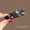 Pinza Triangular para el Cabello con Pedrería de Colores y Lazo, Accesorio para el Cabello de Nicho Estilo Coreano, Pinza Lateral de Lujo Ligero de Gama Alta, Favorito de las Celebridades de Internet