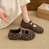 Sapatos Mary Jane de Algodão com Bolinhas Retro Femininos 2026 Inverno Novo Tira Cruzada Quente com Pelo Sapatos Simples