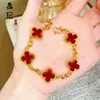 Pulsera de calabaza mariposa oro antiguo de alto color láser tienda de oro con joyería flash nicho lujo cuatro hojas