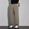 Nuevos Pantalones para Hombre 2026: Pantalones de vestir holgados y versátiles de pierna ancha, ajustados y fluidos, para el trabajo y el ocio, para hombre, Marrón