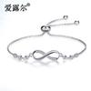 Explosões Europeias e Americanas Pulseira Ajustável de 8 Caracteres Feminina Personalizada Simples Puxar Zircônia Pulseira Feminina Joias da Moda Amazon