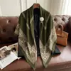 Nuevo Pañuelo de Seda para Primavera y Verano, Estilo Delgado, Bufanda Cuadrada Grande de 130 cm, Pañuelo Decorativo Estampado de Alta Gama, Chal Versátil