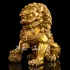 Par de Adornos de León de Latón Artesanías de Latón León Guardián Decoraciones para el Hogar