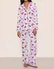 2025 Novo Exportação Transfronteiriça Aroma Único Marrom Neve Copo de Água Seda de Leite Pijama Longo Duplo Roupas de Casa Femininas