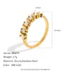 Diseño Transfronterizo Europeo y Americano Sentido de Diseño de Nicho Joyería de Mano de Lujo de Alta Gama Anillo Redondo de Acero Inoxidable Chapado en Oro de 18K Ojo de Caballo Diamante Verde