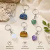 En stock Suministro de bolso de mano de cristal natural con forma de amor para parejas, llavero colgante, accesorios para bolsa de regalo DIY