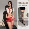 Traje Sexy de Estudiante JK Lencería Sexy Falda Corta Linda Top Tubo Estilo Preppy Falda con Tirantes Traje de Marinero Traje de Pijama