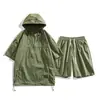 Nuevo conjunto de verano para hombre de manga corta y shorts, deportivo casual, corte holgado, secado rápido, moda urbana de moda estilo Hong Kong PO
