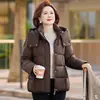Chaqueta Corta de Plumas Genuina de Alta Gama para Madres Pequeñas, Chaqueta Acolchada Gruesa Cálida de Plumón de Pato Blanco para Mujer, Ropa de Abrigo de Invierno