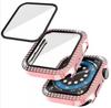 Adecuado para Apple appleWatch5/6/7/8/9 generación/SE caja de PC con doble fila de diamantes película integrada anticaída