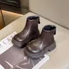 Botas para Niña 2026 Otoño/Invierno Nuevo Estilo Botines para Niña Pequeña Suela Suave Color Negro Tallas Mediana/Grande Botas Individuales Estilo Británico para Niños