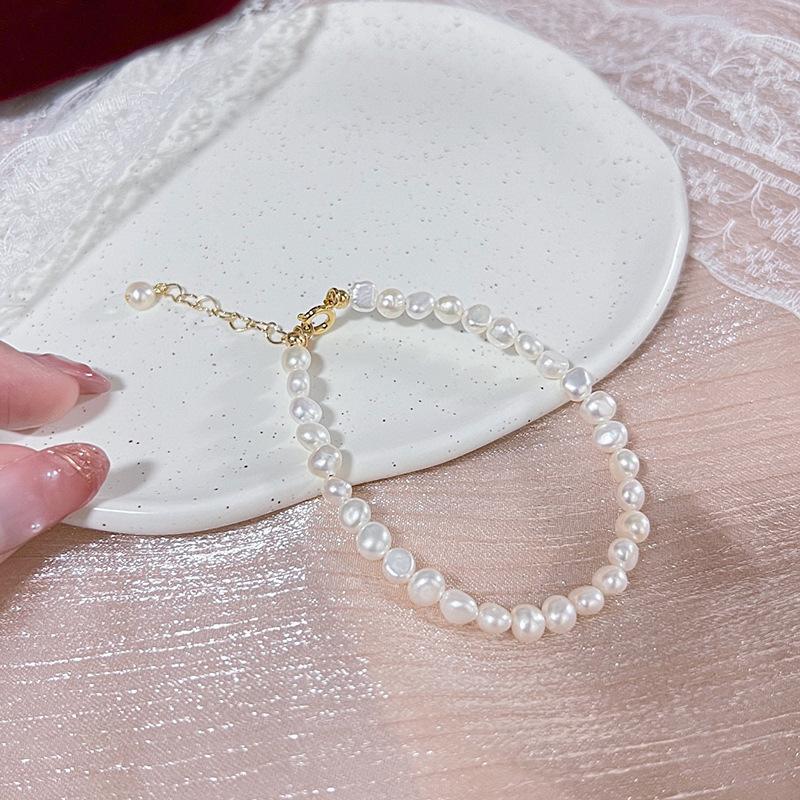 不规则巴洛克珍珠项链女百搭14k注金简约时尚天然淡水珍珠锁骨链