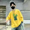 Camiseta de Manga Longa de Outono para Meninos Estilo Primavera e Outono 2026 Nova Camada Base Infantil Algodão Puro Top Casual de Outono para Meninos