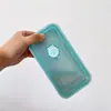 Caixa Selada Transfronteiriça de Aço Inoxidável 304 Caixa para Conservar Frescos Caixa para Lanches Alimentícios Prato para Temperos Caixa de Almoço Compartimentada para Trabalho com Tampa Azul