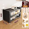 Armário de armazenamento de chão para cozinha e sala de jantar com porta, armário de armazenamento com porta, micro-ondas, forno, panela, armário de armazenamento de função multicamada, prateleira