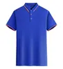 Polo de Algodón de Seda de 180 g de Secado Rápido con Cuello Camisero Ropa de Trabajo Estampado con Logo Manga Corta para Hombre (Sin Empaque Individual)