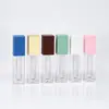 Tubo de Gloss Labial Quadrado 5ml com Pincel Grande em Estoque, Tubo de Glaze Labial com Bastão Grosso 6ml, Tubo de Batom com Logo Personalizado