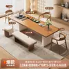 Juego de mesa de té y sillas de madera maciza para uso doméstico, diseño minimalista moderno, mesa de té de estilo nuevo para preparar té, adecuada para el hogar, lujo ligero, recepción y uso de oficina