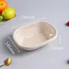 Caixa Embalagem Descartável Tigela 620ml 770ml Polpa de Papel Cesta de Fermentação Oval Saladeira Marmita para Uso de Takeaway