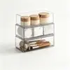 Caixa de Armazenamento para Banheiro com Suporte de Parede Sem Furos, Organizador de Cosméticos com Abertura Inclinada, Gabinete com Espelho para Banheiro, Armazenamento de Maquiagem e Artigos de Higiene Pessoal