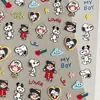 Popular Lindo Snoopy Relieve Arte de Uñas Pegatinas 3D Perro de Dibujos Animados Juguetón Portalápices DIY Taza de Agua Pegatinas para Uñas