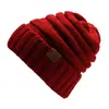 Chapéu de Inverno Quente de Venda Europeu e Americano Outono e Inverno Ebay Aliexpress Etiqueta Cor Pura Chapéu de Lã Feminino Dobrável Tricotado