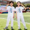 Temporada de Graduación para Estudiantes de Jardín de Infancia y Primaria Disfraces para Actuaciones Equipo de Porristas Deportes Conjunto de Camisetas Blancas de Manga Corta Conjunto de Dos Piezas