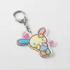 Llavero de Acrílico de Conejo y Flor Estilo Nuevo 2D Accesorio Colgante Lindo para Mochila de Estudiante Regalo a Juego para Mejor Amigo
