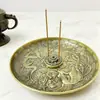 Placa Aromática Retro de Dragón y Fénix de Gran Tamaño Diámetro 15 cm Soporte de Aroma para Uso Doméstico Interior Varilla de Aroma Estufa de Sándalo