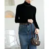 Tejido de Lana de una Sola Pieza sin Costuras con Cuello Alto para Mujer en Otoño e Invierno, Tejido Interior Suave y Sedoso de Alta Gama Ajustado y Top Ajustado