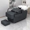 Lavabo de Cerámica para Lavado de Cabello para Salones de Belleza, Estilo Simple Semi-Reclinable, Cama de Masaje y Lavado para Salón de Belleza, Venta Directa del Fabricante