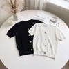AnfeiouonaNuevo Estilo de Verano Elegante Cárdigan de Punto de Manga Corta Camiseta de Cuello en V Adelgazante Top para Mujer 1100