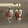 Aretes Naturales de Piedra Imperial Forma de Flecha para Mujer Exquisitos Elegantes Aretes para Mujer