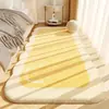 Manta Ins Estilo Crema Imitación Cachemir para Dormitorio Mesita de Noche Enfriadora Antideslizante Engrosada Manta para Mesa de Café Sala de Estar Alfombrilla de Fácil Cuidado para el Suelo