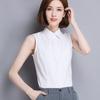 Camisa Sem Manga Feminina Chiffon 2025 Novo Estilo Top Interno Profissional Verão Elegante Emagrecedor Base Camisa Branca Colete