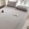 Sábana de Cama de Algodón Puro Lavado Clase A Pieza Única Todo Algodón Dormitorio Estudiantil Funda de Edredón Color Sólido Funda de Almohada Juego de Tres Piezas Sábana de Cama de 1.5m