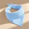 Babero triangular de algodón puro Clase A para bebé, cuatro capas de gasa, absorbente, transpirable, babero para baba de bebé, recién nacido, transfronterizo