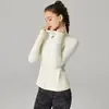 Top Esportivo de Malha Seamless à Prova de Vento para Yoga ao Ar Livre Cardigã com Zíper Jaqueta Soft Shell Jaqueta
