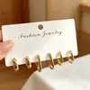 Novedades de Verano: Delicados Pendientes de Circonita Microincrustada, Juego de Tres Pares, Frescos y Dulces, Pendientes Versátiles y Elegantes con Circonita Microincrustada