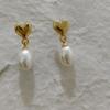 Pendientes Dorados de Moda, Lujo Ligero y Sensación de Alta Gama, Estilo Nuevo, Pendientes Simples y Versátiles, Pendientes de Perlas para Otoño e Invierno