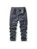Venta caliente transfronteriza pantalones largos cargo elásticos para hombre multibolsillos algodón lavado casual elástico alta calle pantalones largos cargo hombre