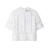 Ropa de Mujer de Comercio Exterior Verano Europeo y Americano Estilo Romántico Bordado Camisa de Manga Corta Falda Blanco Traje de Moda para Mujer