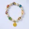 Pulsera de porcelana gris fragante estilo templo, pulsera de esmalte de color gris fragante, marca de bendición del Dios de la Riqueza de las cinco direcciones, joyería para hombres y mujeres, venta al por mayor de joyería de lugares escénicos