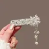 Exquisita y Etérea Horquilla Morada de Diamante Completo, Nuevo Estilo Chino Clip Lateral de Mariposa de Cristal con Borla para Recoger el Cabello Suelto, Accesorio para el Cabello Clip Bb